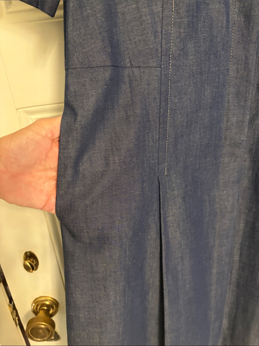 Vince Navy Short-Sleeve Midi Shirt Dress with Collar NWT - Picture 9 of 16